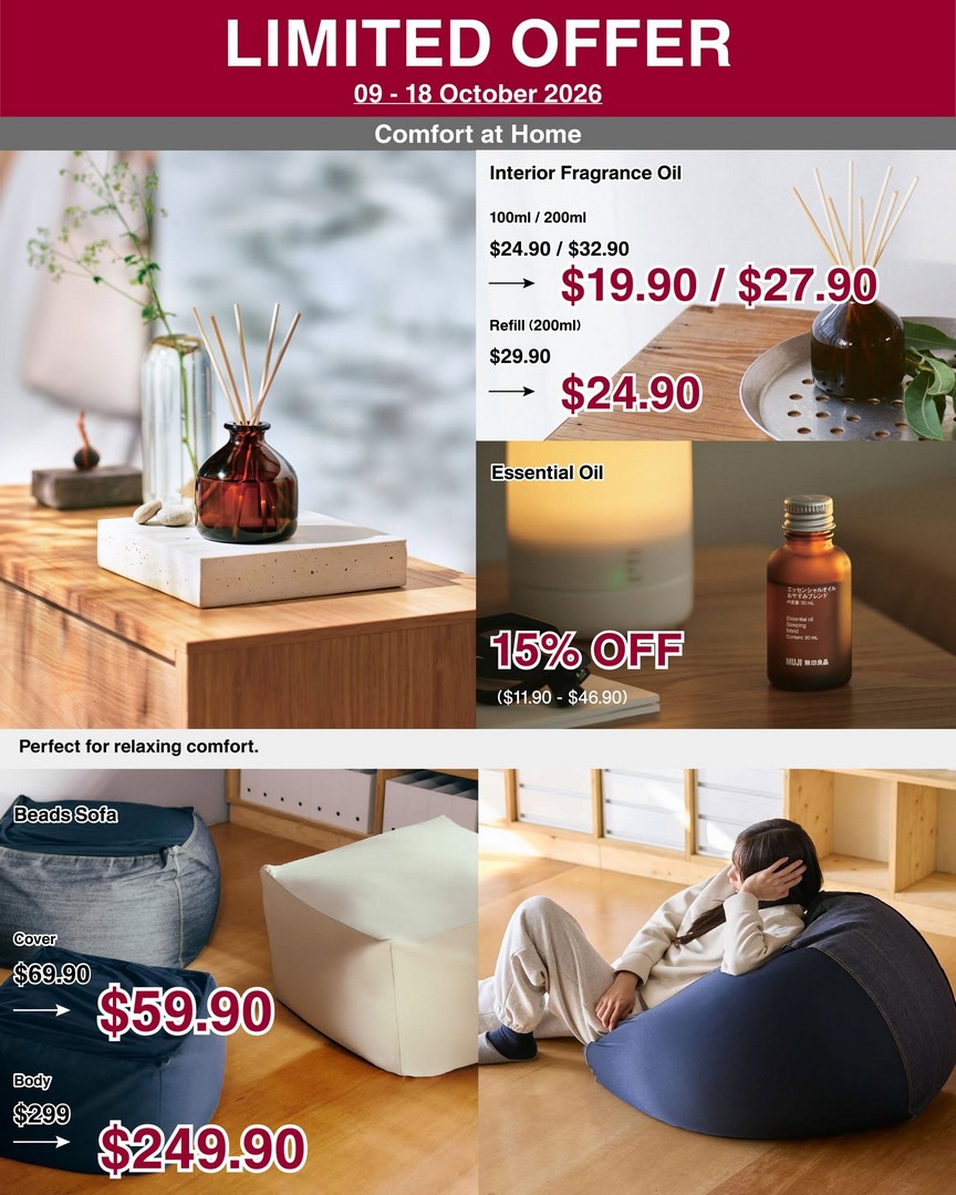 MUJI-Singapore-Special-Price-Promotion-on-Jersey-T-shirts-7 9-18 October 2026: MUJI Singapore: Special Price Promotion on Jersey T-shirts, Flannel Pyjamas, Home Storage Essentials and Cacao Truffles – In-Store and Online Deals