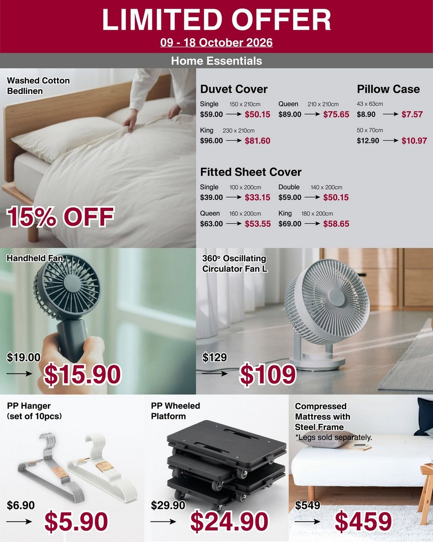 MUJI-Singapore-Special-Price-Promotion-on-Jersey-T-shirts-8 9-18 October 2026: MUJI Singapore: Special Price Promotion on Jersey T-shirts, Flannel Pyjamas, Home Storage Essentials and Cacao Truffles – In-Store and Online Deals