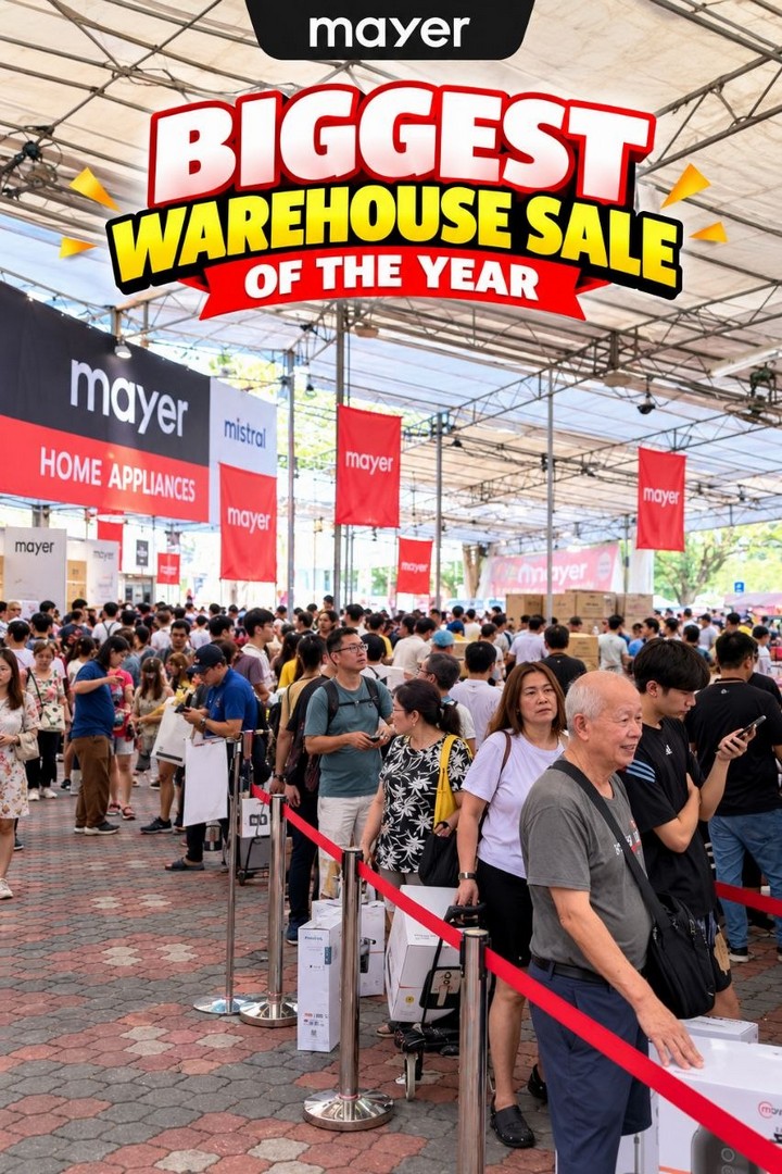 Mayer-Singapore-Biggest-Warehouse-Home-Sale-2026-4 30 October–1 November 2026: Mayer Singapore Biggest Warehouse Home Sale 2026 – Up to 85% OFF Appliances, Daily Deals from $9 at Bedok Town Square