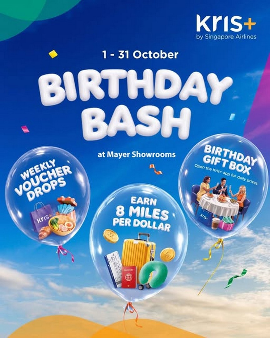 Mayer-Singapore-Kris-Birthday-Promotion-–-Earn-8-KrisFlyer-Miles 1-31 October 2026: Mayer Singapore: Kris+ Birthday Promotion – Earn 8 KrisFlyer Miles for Every $1 Spent at Mayer Showrooms