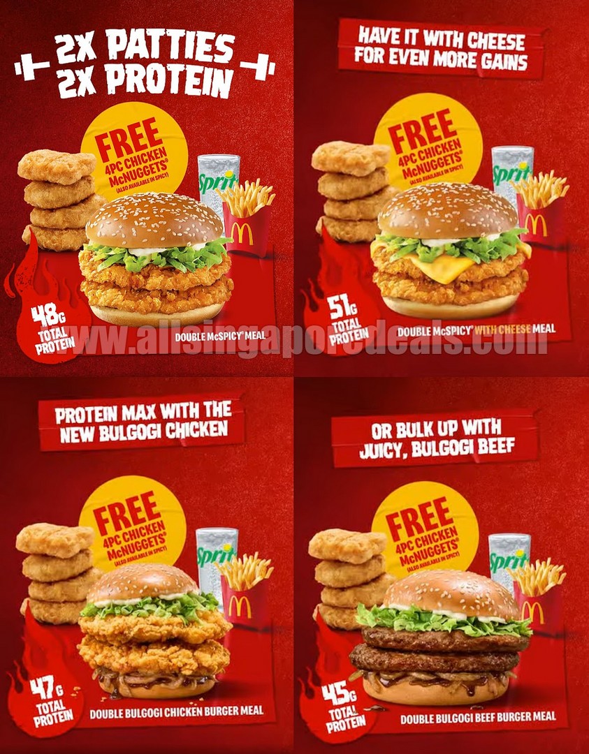McDonalds-Singapore-Get-FREE-4-Piece-Chicken-McNuggets 15 October 2026 Onwards: McDonald’s Singapore: Get FREE 4-Piece Chicken McNuggets With Selected Double McSpicy and Bulgogi Burger Meals – Limited-Time Promotion
