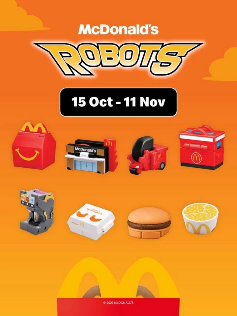 McDonalds-Singapore-Happy-Meal-Promotion 15 October–11 November 2026: McDonald’s Singapore Happy Meal Promotion – Collect 8 Transforming Robots and Dinosaurs with Happy Meals