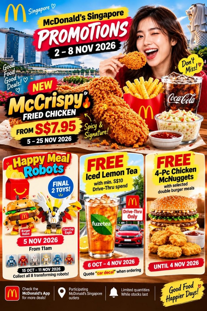 McDonalds-Singapore-New-McCrispy-Fried-Chicken-Promotion-1 2–8 November 2026: McDonald’s Singapore, New McCrispy Fried Chicken Promotion from S$7.95, Final Happy Meal Robots Toys & Freebies at Participating Outlets and Drive-Thrus