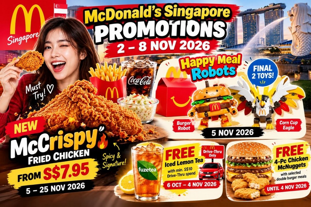 McDonalds-Singapore-New-McCrispy-Fried-Chicken-Promotion 2–8 November 2026: McDonald’s Singapore, New McCrispy Fried Chicken Promotion from S$7.95, Final Happy Meal Robots Toys & Freebies at Participating Outlets and Drive-Thrus