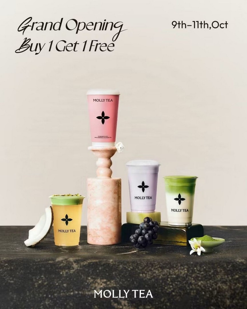 Molly-Tea-Opening-Promotion-–-Buy-1-Get-1-Free 9-11 October 2026: Molly Tea: Opening Promotion – Buy 1 Get 1 Free on Six Signature Drinks at Hillion Mall, Singapore, 10am–10pm