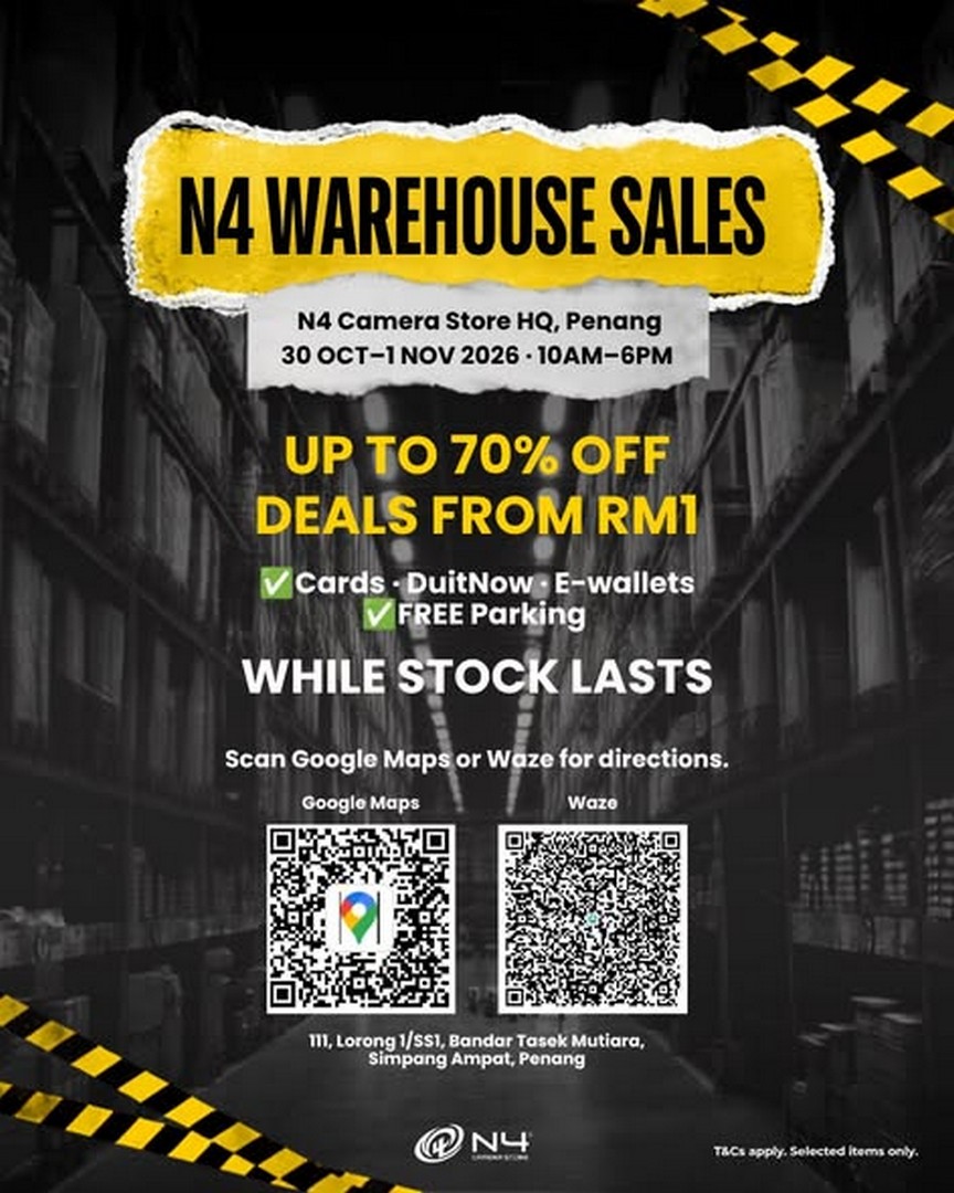 N4-Camera-Store-Warehouse-Sale-with-Up-to-70-Off-3 30 October-1 November 2026: N4 Camera Store: Warehouse Sale with Up to 70% Off Cameras, Gadgets, Studio Equipment and Home Appliances at Simpang Ampat, Penang