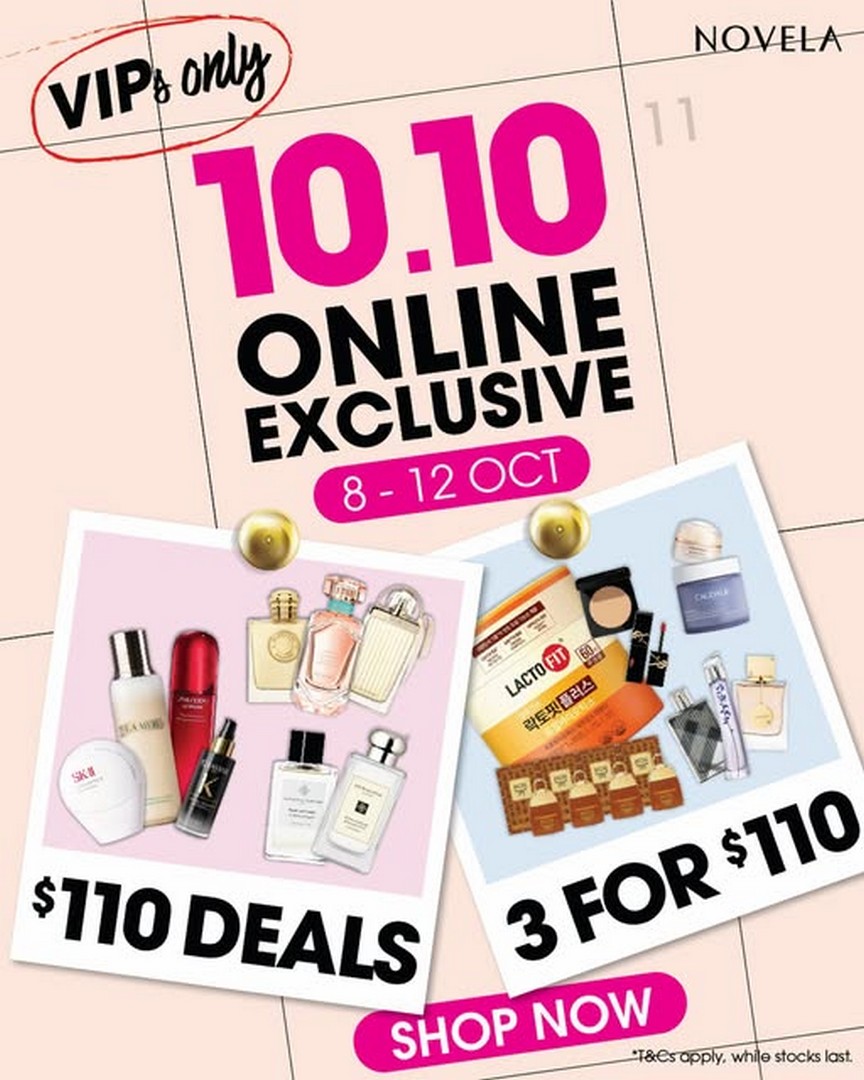 Novela-Singapore-10.10-Online-Exclusive-Promotion 8-12 October 2026: Novela Singapore: 10.10 Online Exclusive Promotion – 3 Selected Beauty Picks for $110, VIP-Only Deals Online