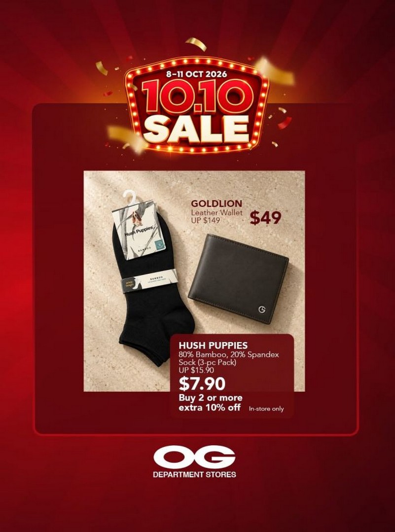 OG-Department-Stores-10.10-Sale-–-20-Off-Storewide-Plus-Extra-5-3 8-11 October 2026: OG Department Stores: 10.10 Sale – 20% Off Storewide Plus Extra 5% for OG Gold Members on Fashion, Luggage, Cookware & Home Essentials
