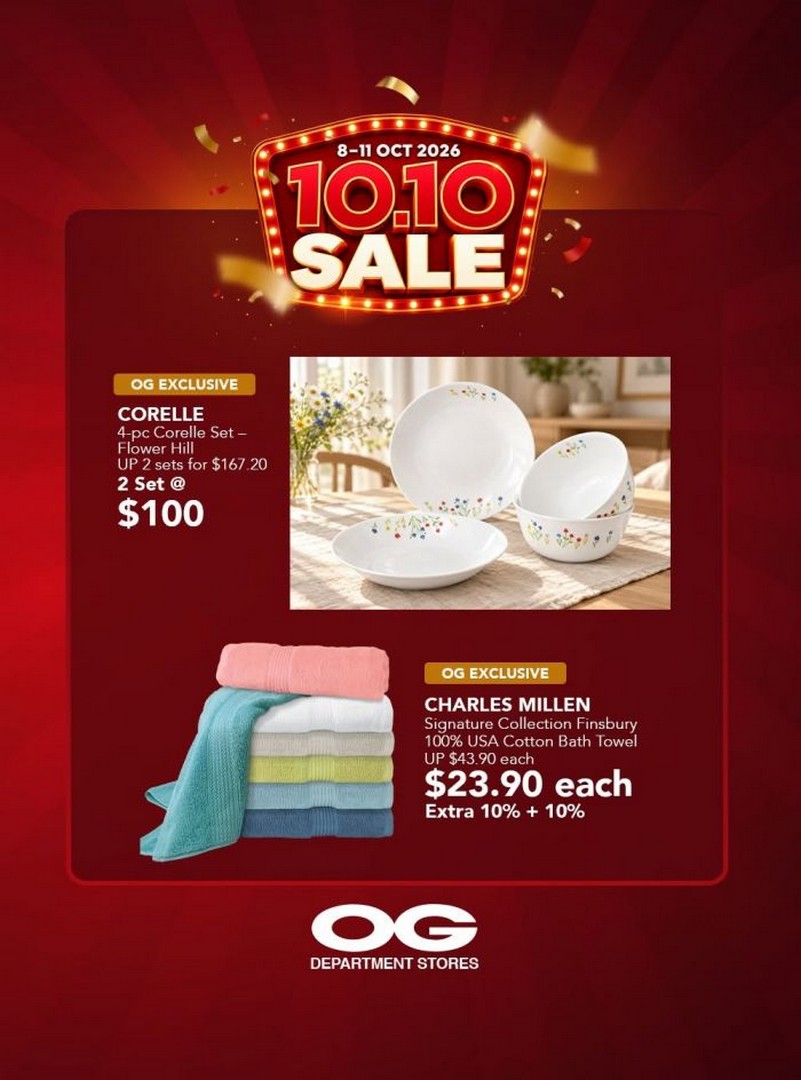 OG-Department-Stores-10.10-Sale-–-20-Off-Storewide-Plus-Extra-5-6 8-11 October 2026: OG Department Stores: 10.10 Sale – 20% Off Storewide Plus Extra 5% for OG Gold Members on Fashion, Luggage, Cookware & Home Essentials