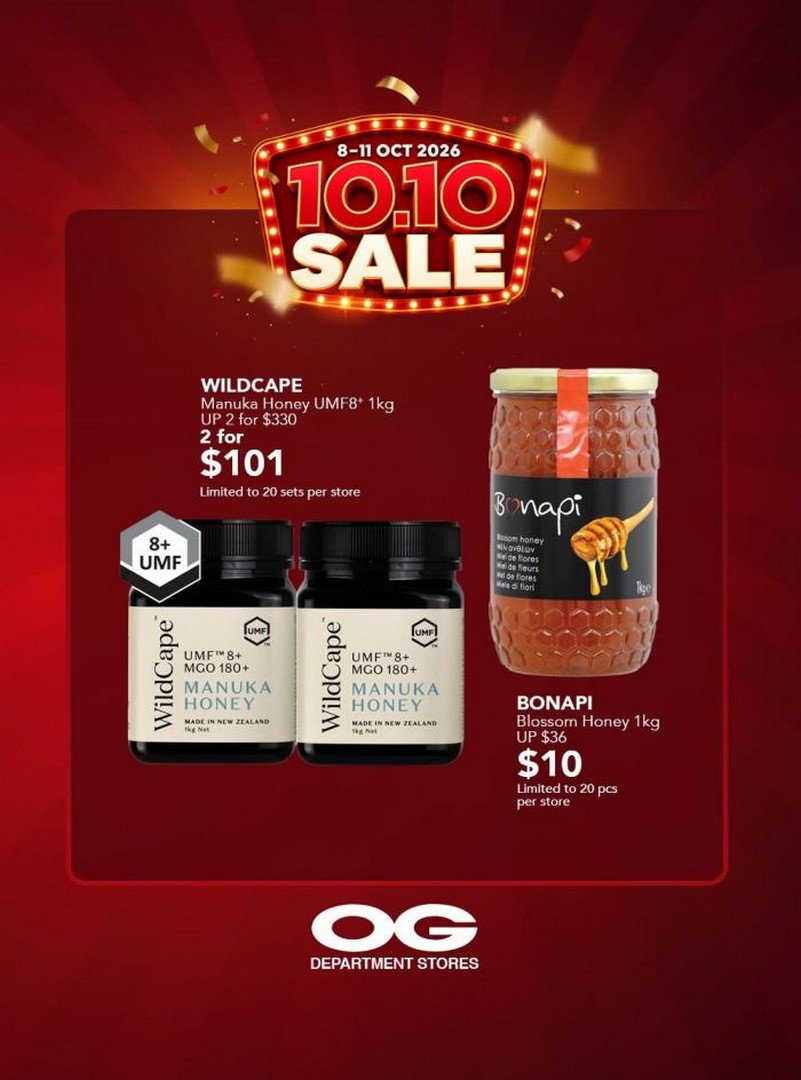 OG-Department-Stores-10.10-Sale-–-20-Off-Storewide-Plus-Extra-5-7 8-11 October 2026: OG Department Stores: 10.10 Sale – 20% Off Storewide Plus Extra 5% for OG Gold Members on Fashion, Luggage, Cookware & Home Essentials
