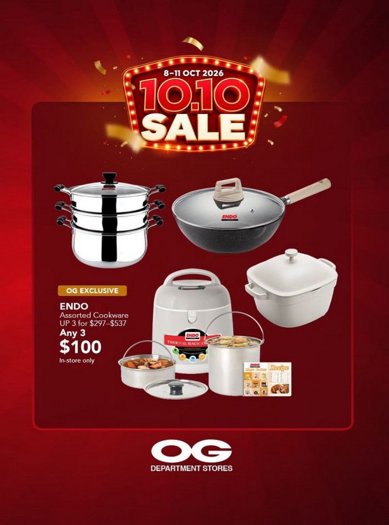 OG-Department-Stores-10.10-Sale-–-20-Off-Storewide-Plus-Extra-5-9 8-11 October 2026: OG Department Stores: 10.10 Sale – 20% Off Storewide Plus Extra 5% for OG Gold Members on Fashion, Luggage, Cookware & Home Essentials