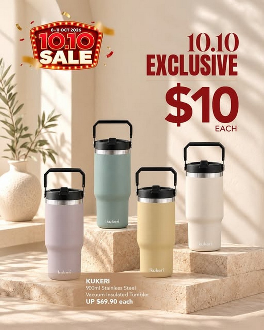 OG-Singapore-Kukeri-900ml-Stainless-Steel-Vacuum-Insulated-Tumbler-Promotion 8-11 October 2026: OG Singapore: Kukeri 900ml Stainless Steel Vacuum Insulated Tumbler Promotion From Just $10 at OG Albert & OG People’s Park