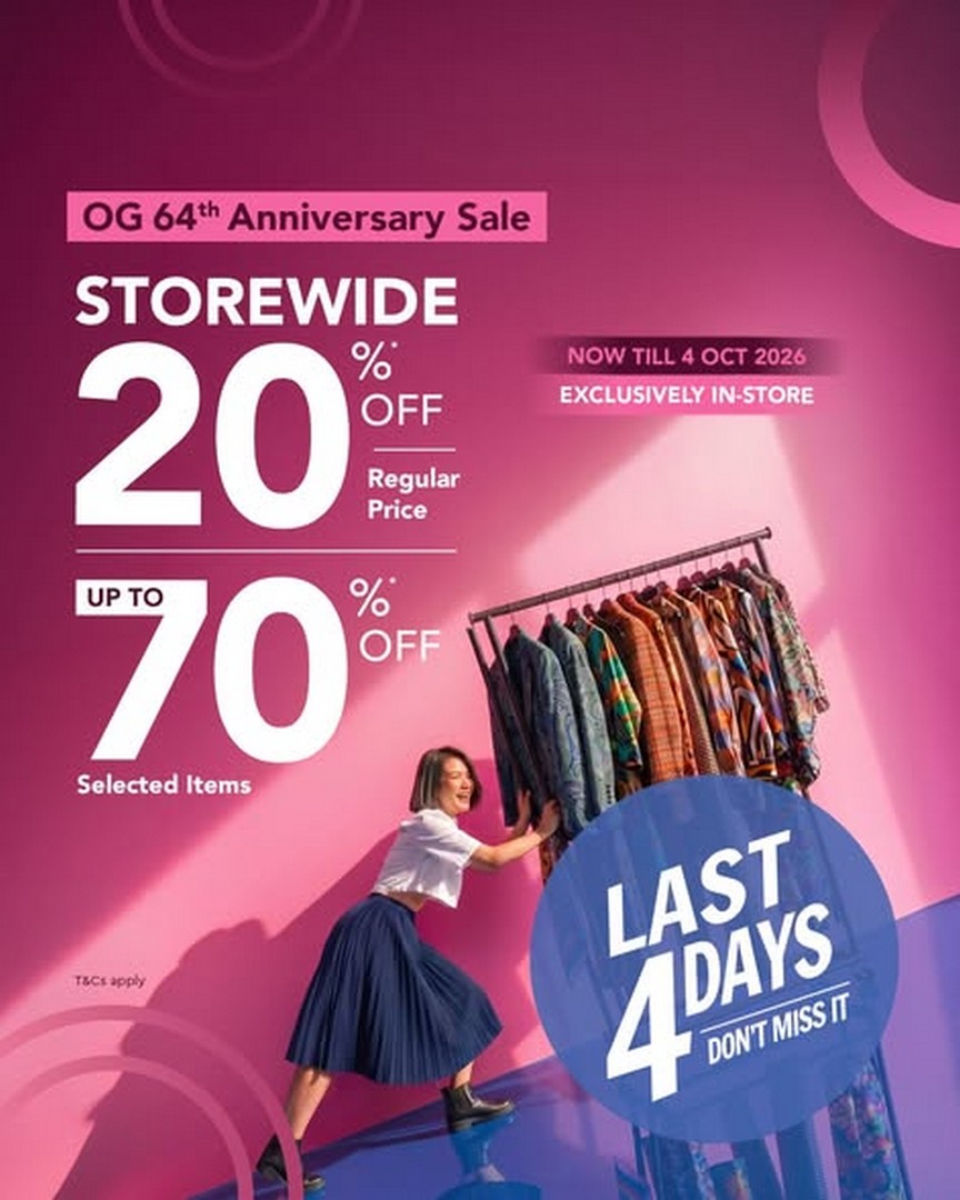 OG-Singapore-OG64-Anniversary-Promotion-with-20-Off-Storewide Now till 4 October 2026: OG Singapore: OG64 Anniversary Promotion with 20% Off Storewide, Gold Membership at $75 and More Anniversary Deals