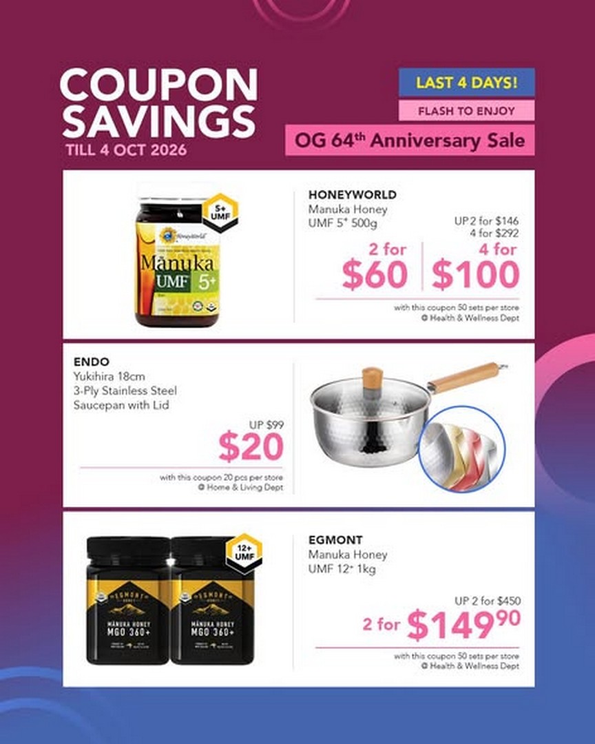 OG-Singapore-OG64-Final-Coupon-Deals-Promotion-on-Delsey-Paris-Luggage-1 1-4 October 2026: OG Singapore: OG64 Final Coupon Deals Promotion on Delsey Paris Luggage, Tiger Food Jars, John Langford Polos and More
