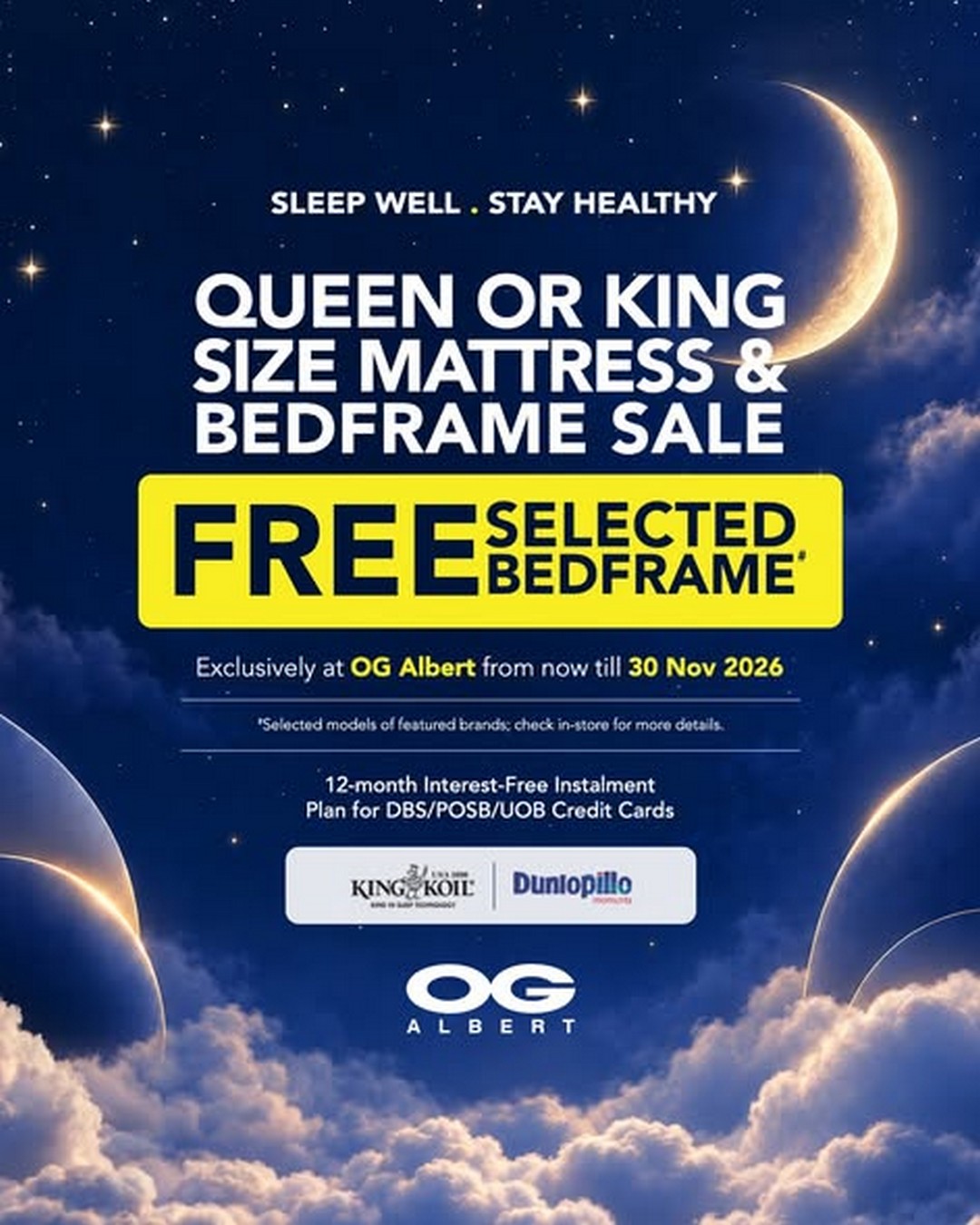 OG-Singapore-Save-Up-to-68-on-Selected-KING-KOIL Now Till 30 November 2026: OG Singapore: Save Up to 68% on Selected KING KOIL and DUNLOPILLO Mattresses with Bedframe Deals and 12-Month Interest-Free Instalments at OG Albert