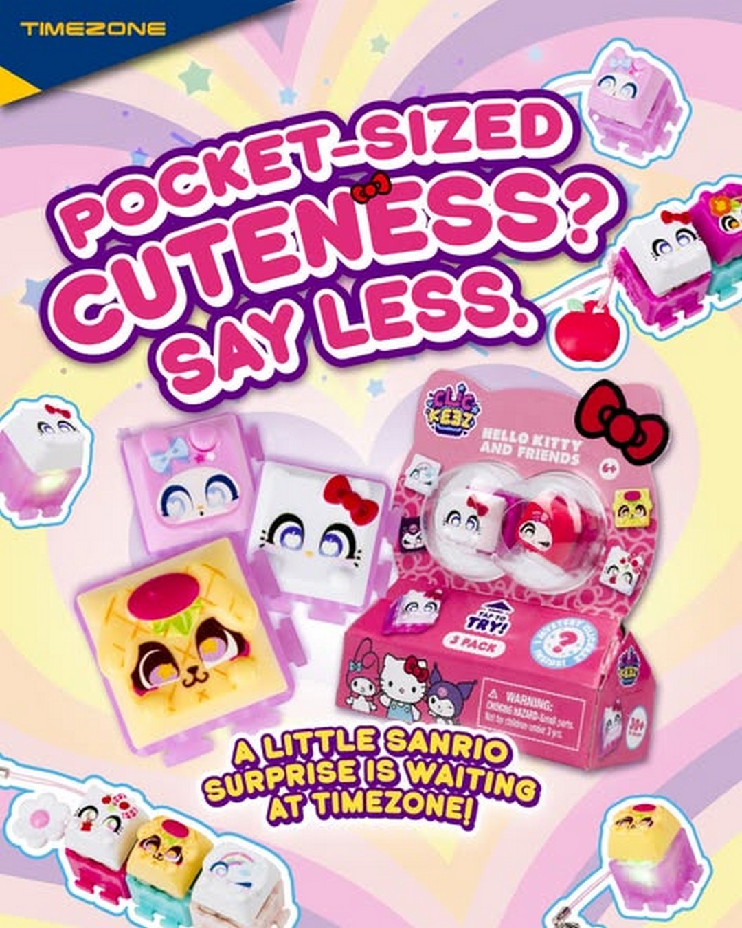 Pause-Play-Singapore-Sanrio-Clickeez-Promotion 23 October 2026 onwards: Pause & Play Singapore Sanrio Clickeez Promotion – Reload $60 to Get $90 Game Credits Plus a Free $12.90 Collectible Pack at Waterway Point and VivoCity