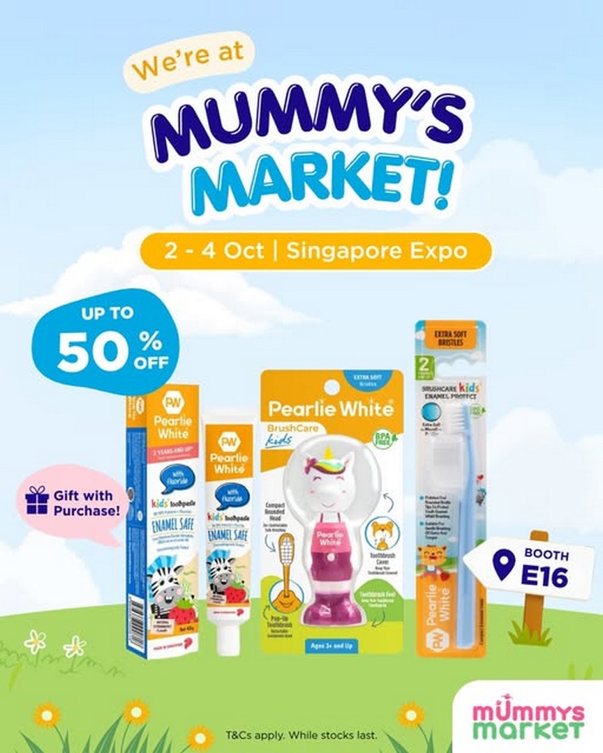 Pearlie-White-Mummys-Market-Promotion-with-Up-to-50-OFF 2-4 October 2026: Pearlie White: Mummy’s Market Promotion with Up to 50% OFF and Free Gifts at Singapore Expo Hall 5