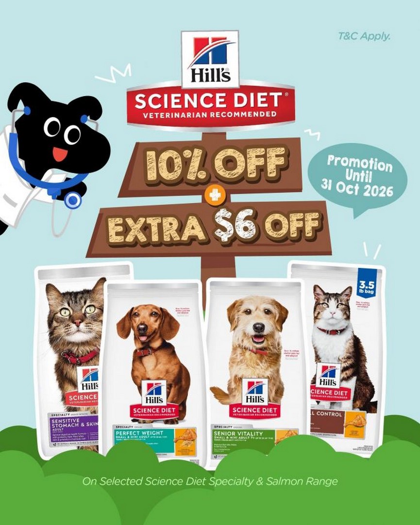 Pets-Station-Hills-Science-Diet-10-OFF 8-31 October 2026: Pets' Station: Hill's Science Diet 10% OFF + Extra $6 OFF Promotion on Selected Kibbles, Available at Pets' Station Outlets