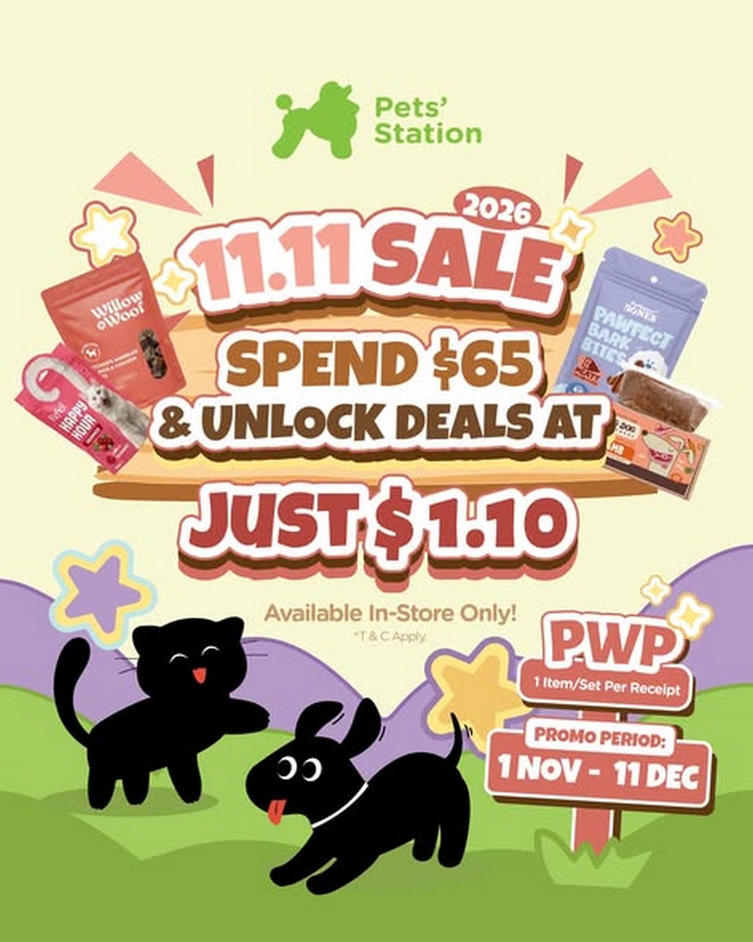 Pets-Station-November-Promotion-–-Spend-65-to-Unlock-Special 1 November-11 December 2026: Pets' Station November Promotion – Spend $65 to Unlock Special Deals from Just $1.10 or $11 In-Store