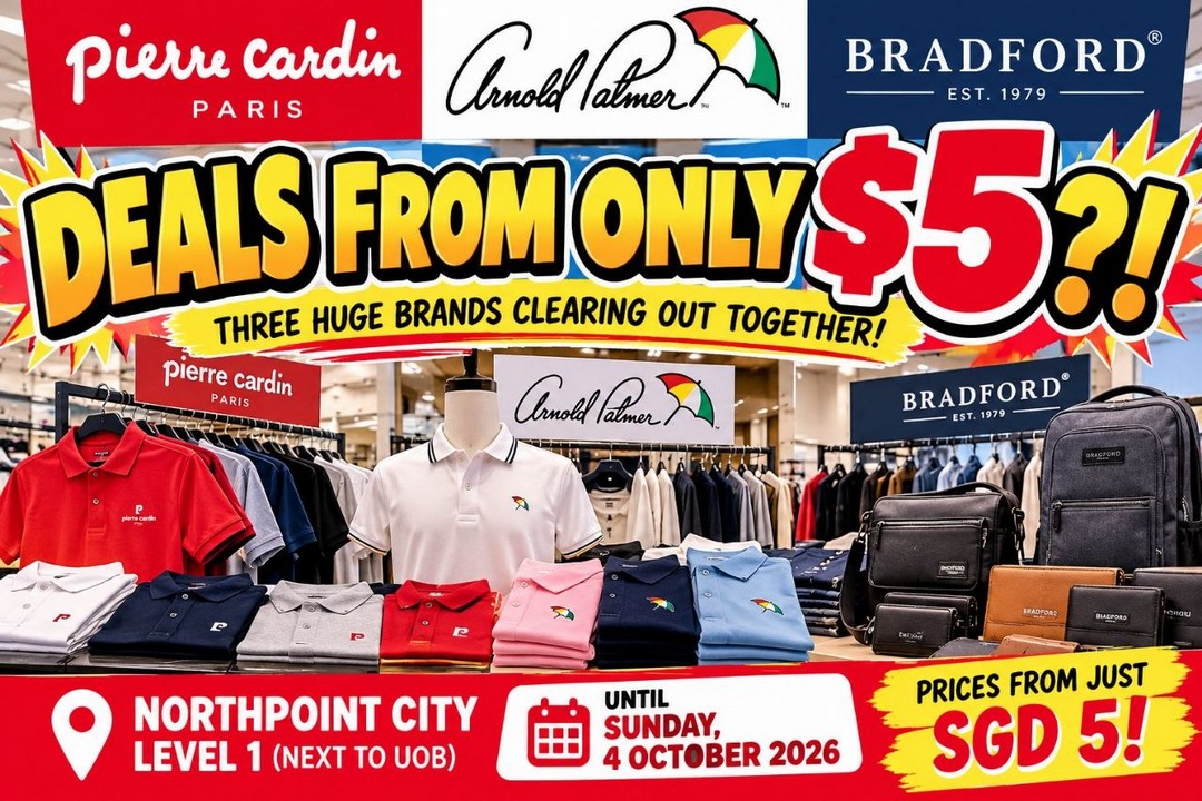 Pierre-Cardin-Arnold-Palmer-Bradford-Clearance-Sale Now till 4 October 2026: Pierre Cardin, Arnold Palmer & Bradford: Clearance Sale with Deals from Just $5 at Northpoint City