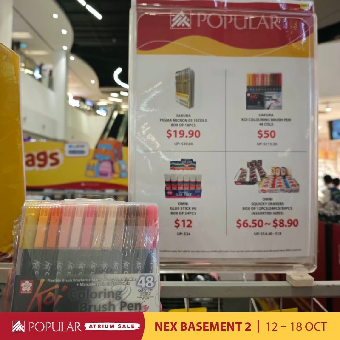 Popular-Bookstore-Singapore-Atrium-Sale-Promotion-at-NEX-11 Now Till 18 October 2026: Popular Bookstore Singapore: Atrium Sale Promotion at NEX with Up to 70% Off Books, Stationery and More