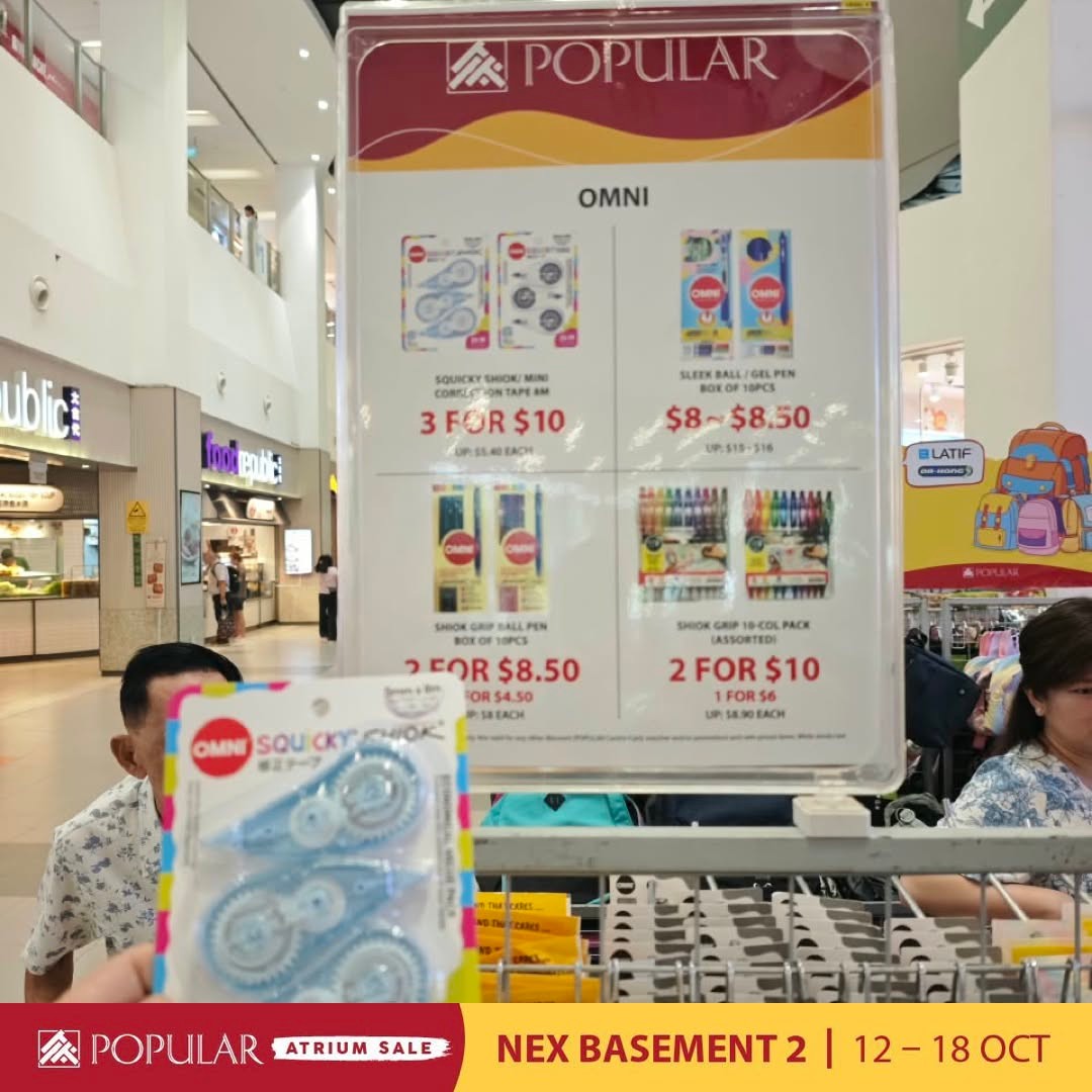 Popular-Bookstore-Singapore-Atrium-Sale-Promotion-at-NEX-6 Now Till 18 October 2026: Popular Bookstore Singapore: Atrium Sale Promotion at NEX with Up to 70% Off Books, Stationery and More