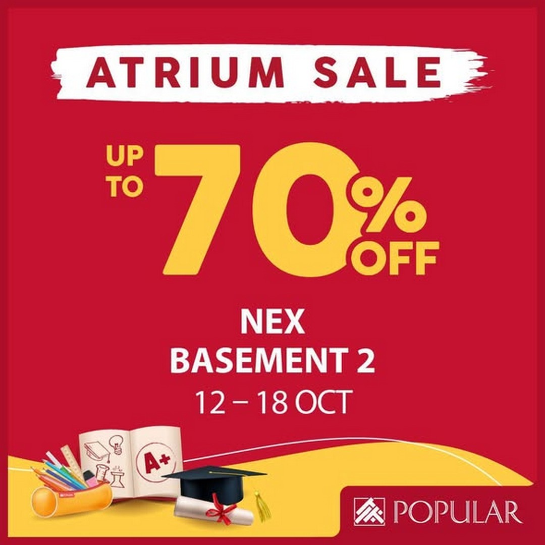 Popular-Bookstore-Singapore-Atrium-Sale-Promotion-at-NEX Now Till 18 October 2026: Popular Bookstore Singapore: Atrium Sale Promotion at NEX with Up to 70% Off Books, Stationery and More