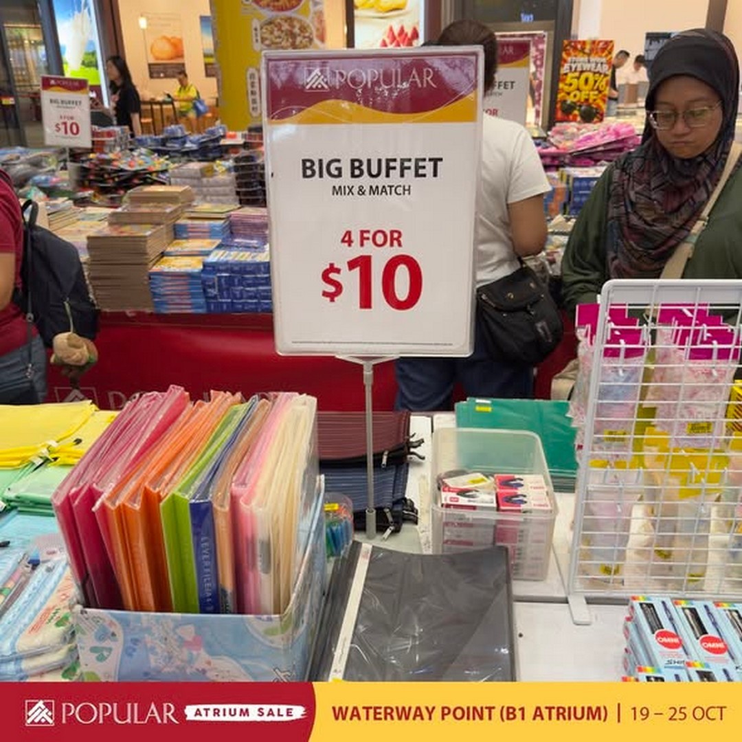 Popular-Bookstore-Singapore-Atrium-Sale-at-Waterway-Point-1-1 Now Till 25 October 2026: Popular Bookstore Singapore Atrium Sale at Waterway Point – Up to 70% Off Books, Stationery and More at B1 Atrium