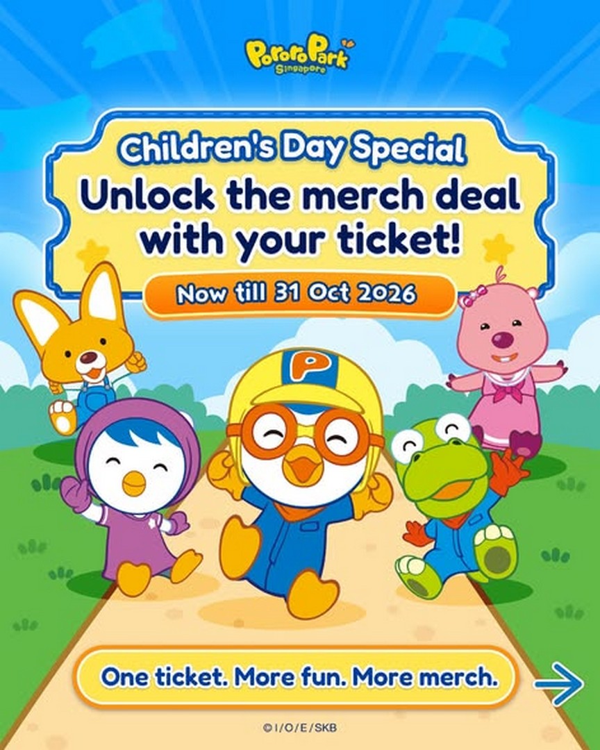 Pororo-Park-Singapore-Exclusive-Merchandise-from-5.90-with-Regular Now till 31 October 2026: Pororo Park Singapore: Exclusive Merchandise from $5.90 with Regular Admission Ticket Promotion