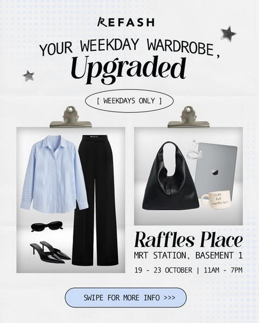 Refash-Affordable-Designer-Labels-from-6-Activewear 19-23 October 2026: Refash: Affordable Designer Labels from $6, Activewear from $7 and Vintage Coach Bags from $99 at Raffles Place MRT Station – Wardrobe Refresh Promotion and Preloved Bag Selling Event