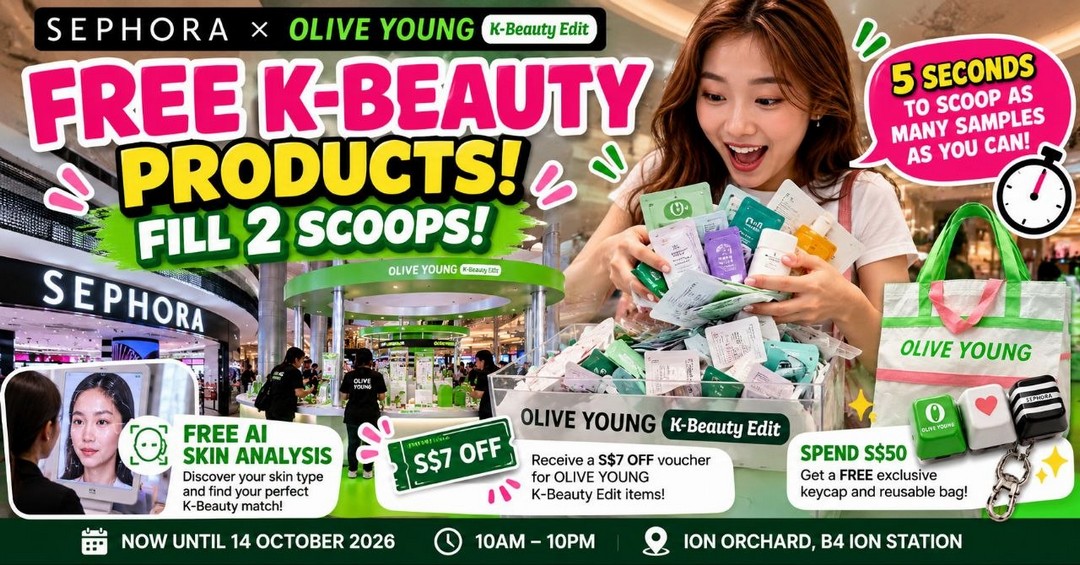 SEPHORA-x-OLIVE-YOUNG-Free-K-Beauty-Samples 8-14 October 2026: SEPHORA x OLIVE YOUNG: Free K-Beauty Samples, S$7 Voucher, AI Skin Analysis & Exclusive Gifts Promotion at ION Orchard