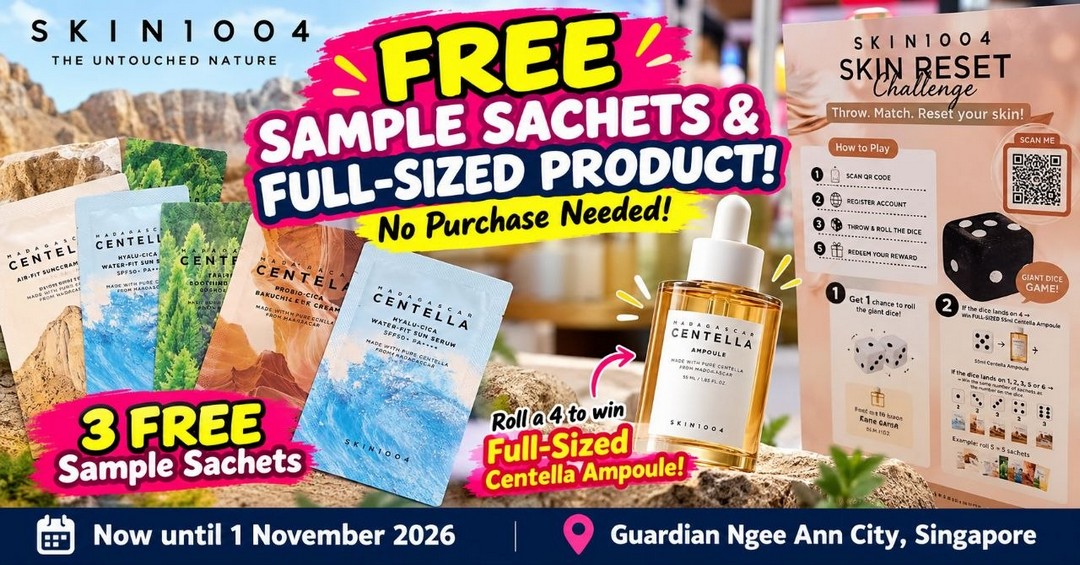 SKIN1004-Free-Skincare-Samples-Centella-Ampoule-Giveaway 26 October–1 November 2026: SKIN1004 Free Skincare Samples & Centella Ampoule Giveaway at Guardian Ngee Ann City, Orchard Road Singapore