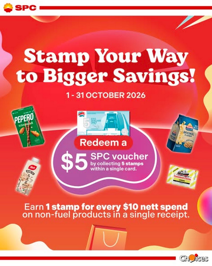 SPC-Singapore-Stamp-Collection-Promotion-at-SPC-Choices 1-31 October 2026: SPC Singapore: Stamp Collection Promotion at SPC Choices – Redeem a $5 Voucher and Get an OTO S-Gun Hi-Speed Massage Gun for Just $29.90