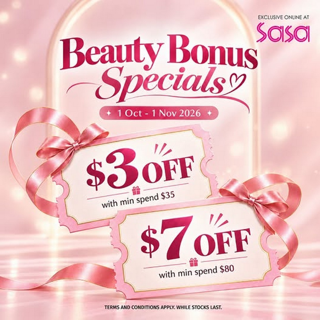 Sa-Sa-Singapore-Beauty-Bonus-Specials-Promotion 1 October-1 November 2026: Sa Sa Singapore: Beauty Bonus Specials Promotion – Get Up to $7 OFF Online, Minimum Spend Required