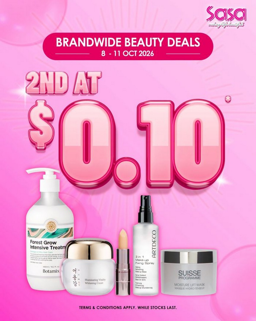 Sa-Sa-Singapore-Brandwide-Beauty-Deals-Promotion 8-11 October 2026: Sa Sa Singapore: Brandwide Beauty Deals Promotion – Get Your 2nd Item for Just $0.10