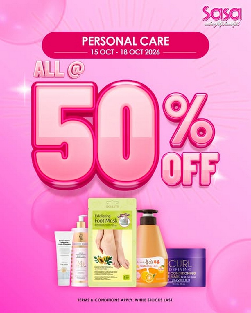 SaSa-Singapore-50-OFF-Selected-Personal-Care-Essentials-Promotion 15-18 October 2026: SaSa Singapore: 50% OFF Selected Personal Care Essentials Promotion at SaSa Stores