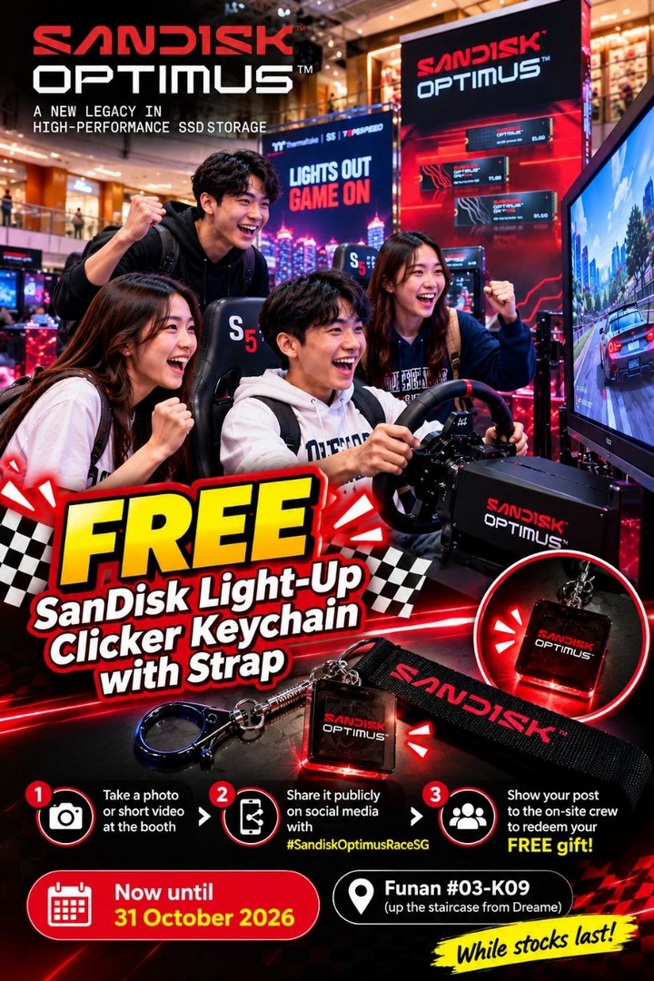 SanDisk-Singapore-FREE-Light-Up-Clicker-Keychain-Giveaway-4 Now Till 31 October 2026: SanDisk Singapore FREE Light-Up Clicker Keychain Giveaway at Funan, #03-K09 – No Purchase Required