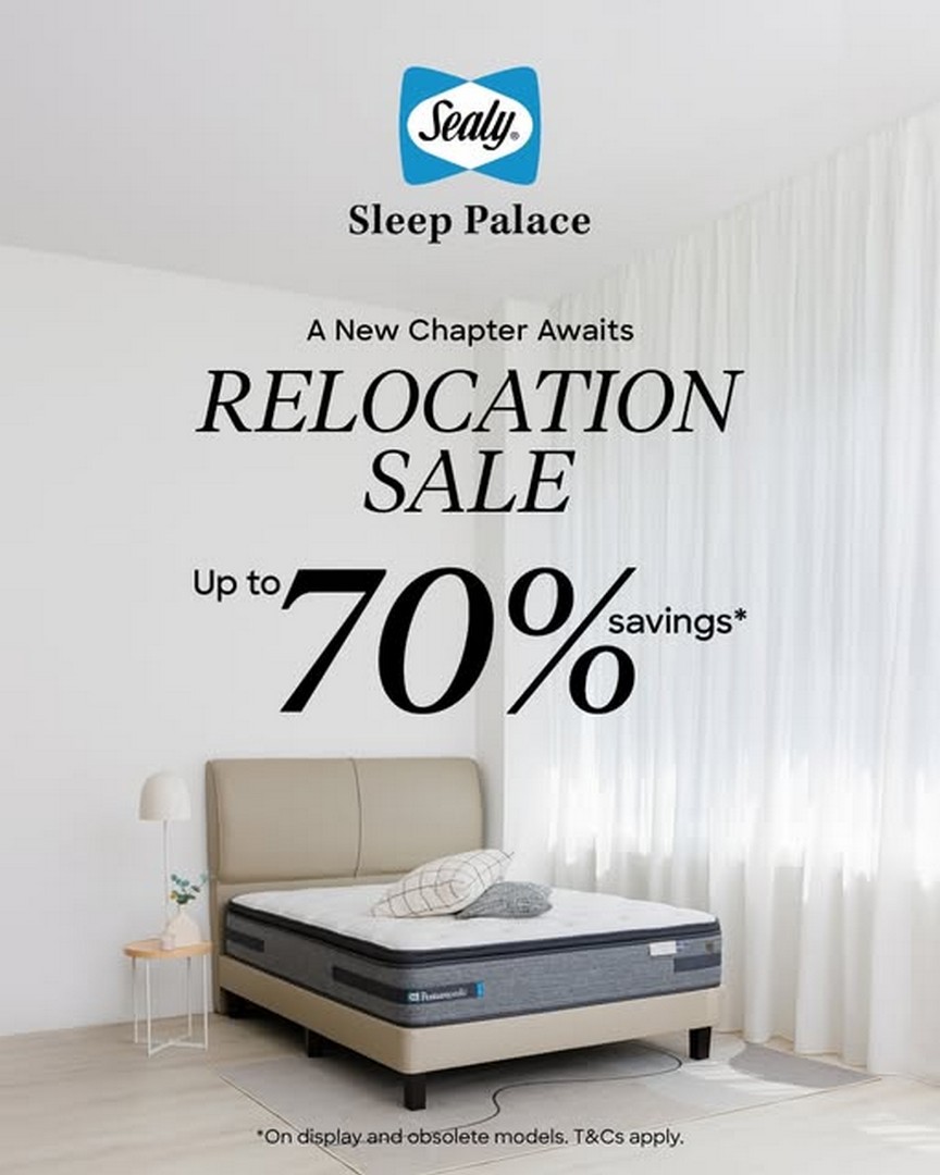 Sealy-Singapore-Up-to-70-Off-Selected-Sealy-Posturepedic-Mattresses 4 October 2026 onwards: Sealy Singapore: Up to 70% Off Selected Sealy Posturepedic Mattresses Relocation Sale at Tanglin Place