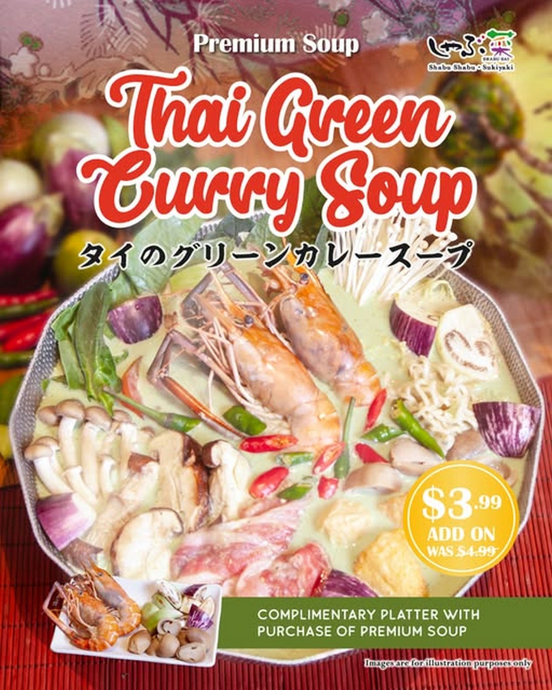Shabu-Sai-Singapore-Thai-Green-Curry-Soup-Promotion 1 November 2026 onwards: Shabu Sai Singapore Thai Green Curry Soup Promotion – Enjoy Premium Soup at Just $3.99 with Complimentary Platter