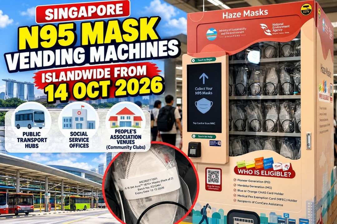 Singapore-N95-Mask-Vending-Machines-Islandwide-Mask-Collection 14 October 2026 onwards: Singapore N95 Mask Vending Machines: Islandwide Mask Collection Promotion for Eligible Residents During Haze Season