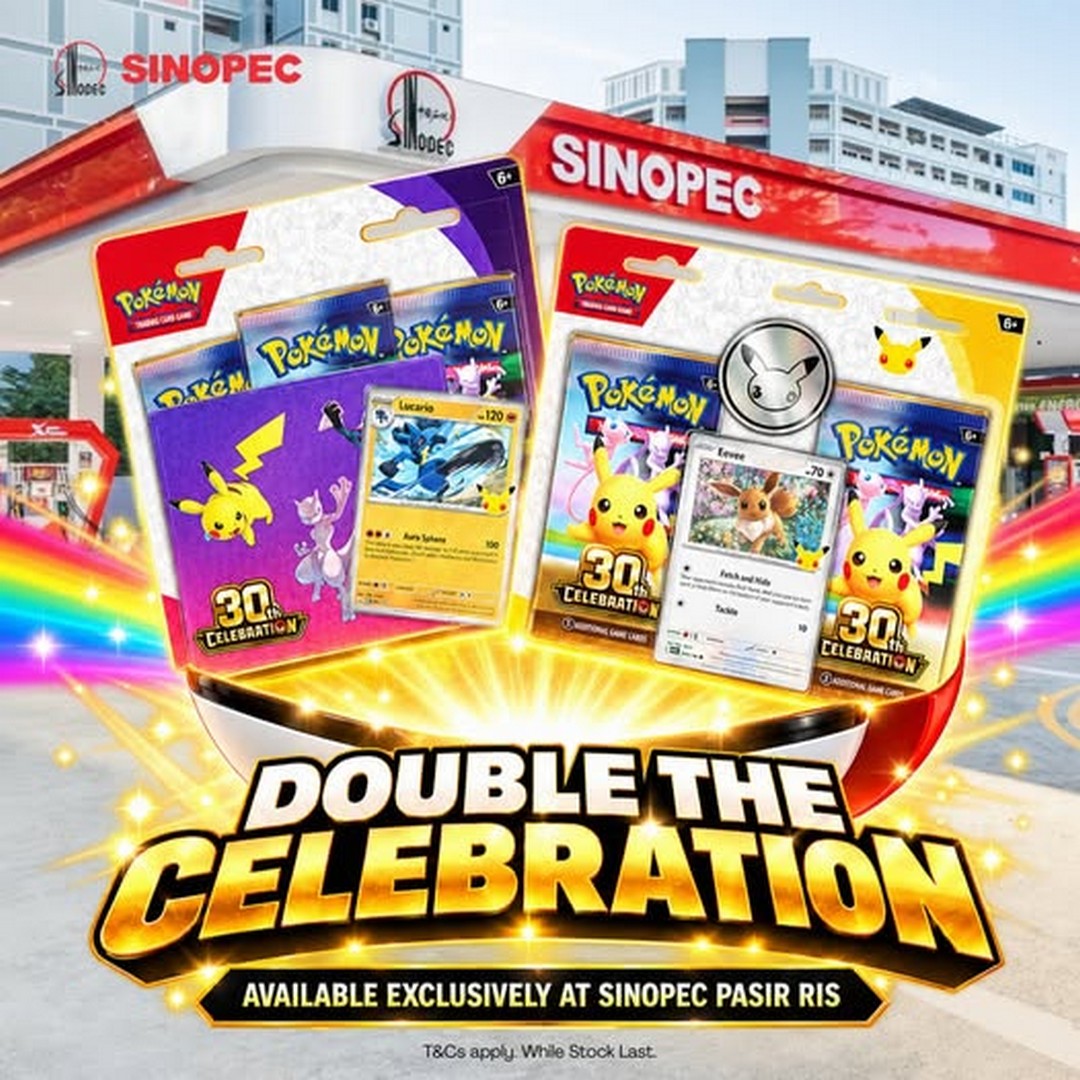 Sinopec-Singapore-Pokemon-TCG-30th-Anniversary-Promotion 21–22 October 2026: Sinopec Singapore Pokémon TCG 30th Anniversary Promotion – Limited-Edition Trading Card Products at Sinopec Pasir Ris with S$70 Fuel Purchase