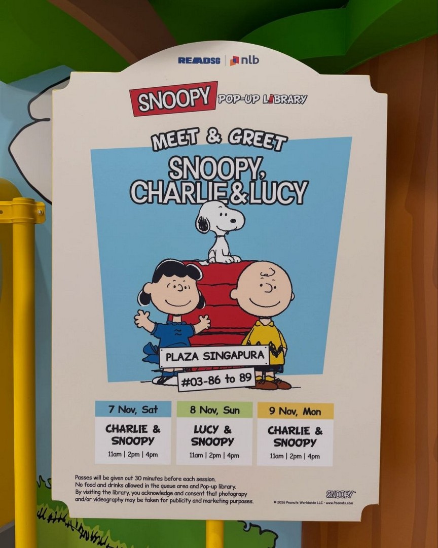Snoopy-Pop-Up-Library-at-Plaza-Singapura-–-FREE-Personalised-Bookmarks-1 Now till 19 September 2027: Snoopy Pop-Up Library at Plaza Singapura – FREE Personalised Bookmarks, Nearly 10,000 Books, PEANUTS-Themed Photo Spots and Character Meet-and-Greets from 7–9 November 2026