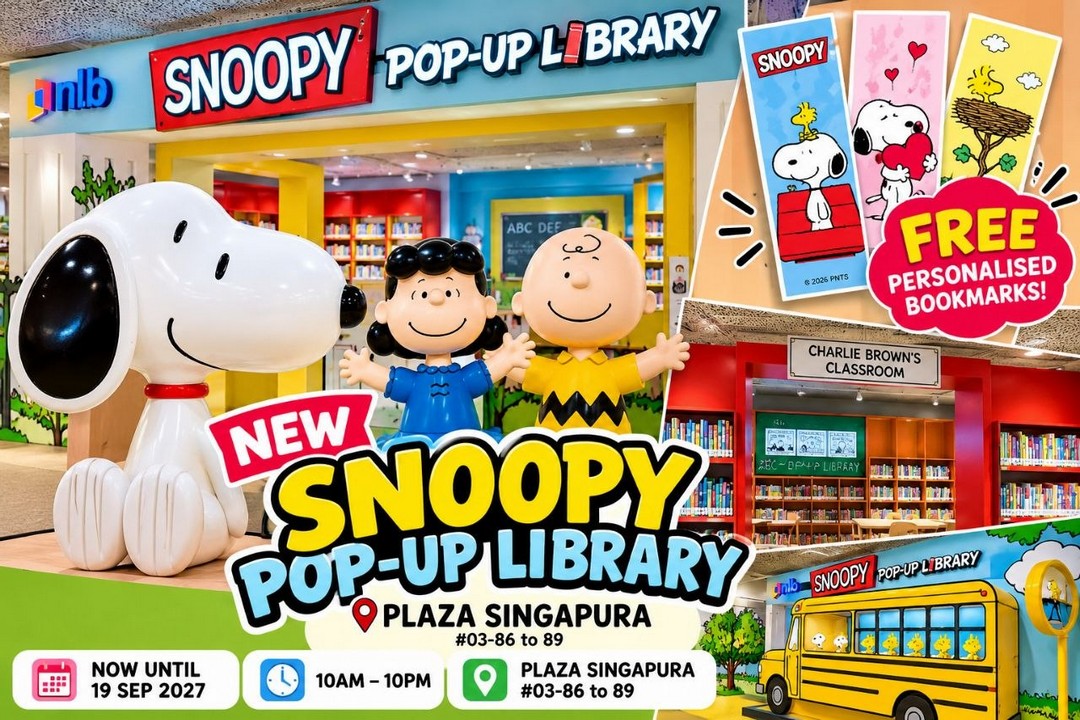 Snoopy-Pop-Up-Library-at-Plaza-Singapura-–-FREE-Personalised-Bookmarks Now till 19 September 2027: Snoopy Pop-Up Library at Plaza Singapura – FREE Personalised Bookmarks, Nearly 10,000 Books, PEANUTS-Themed Photo Spots and Character Meet-and-Greets from 7–9 November 2026