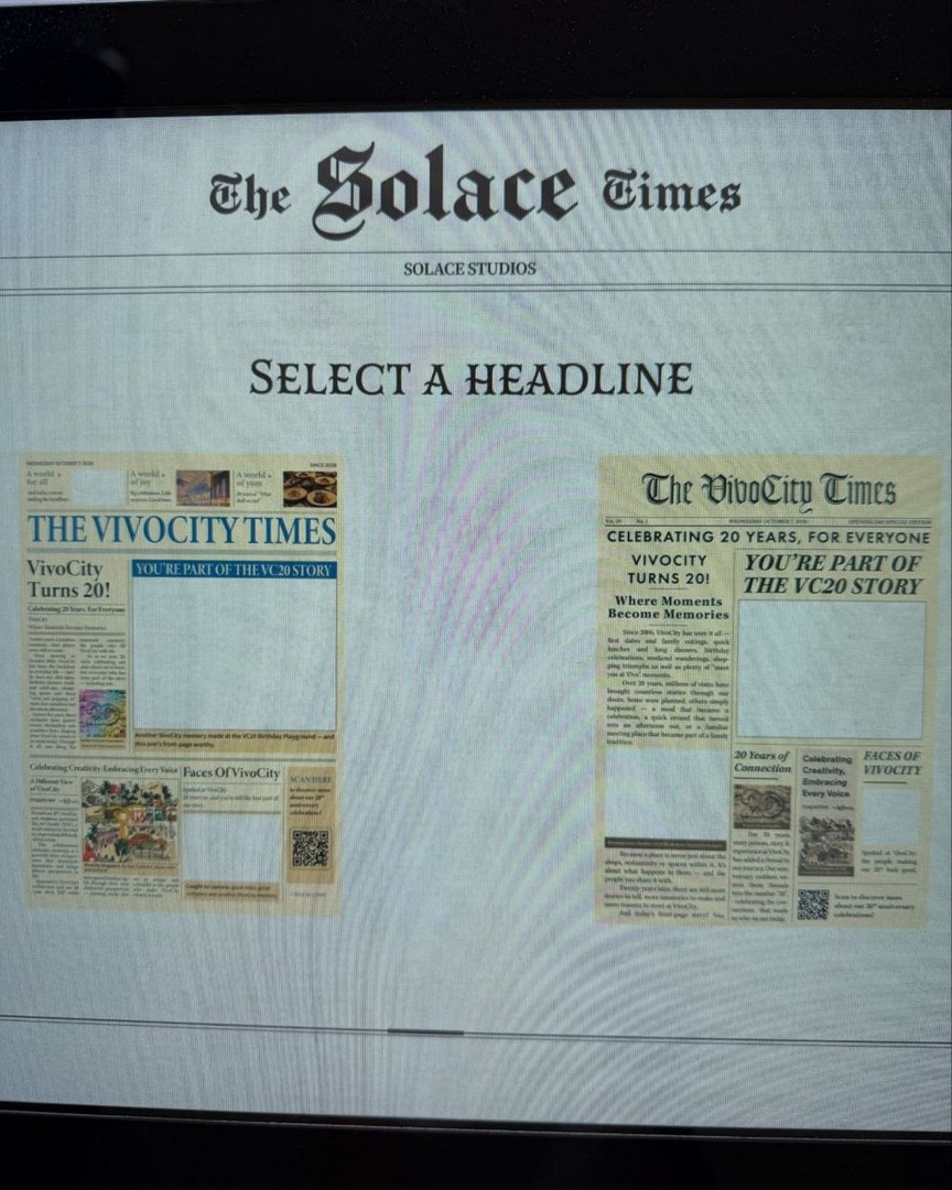 Solace-Studios-at-VivoCity-FREE-Newspaper-Photo-Booth-Promotion-3 Now Until 18 October 2026: Solace Studios at VivoCity: FREE Newspaper Photo Booth Promotion for VivoCity’s 20th Anniversary at Level 1 Atrium, Singapore