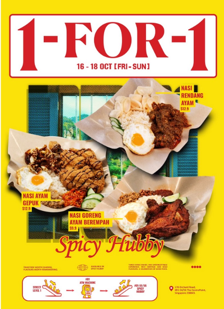 Spicy-Hubby-1-for-1-Promotion-on-Selected-Mains-at-The-Centrepoint 16-18 October 2026: Spicy Hubby: 1-for-1 Promotion on Selected Mains at The Centrepoint, Singapore