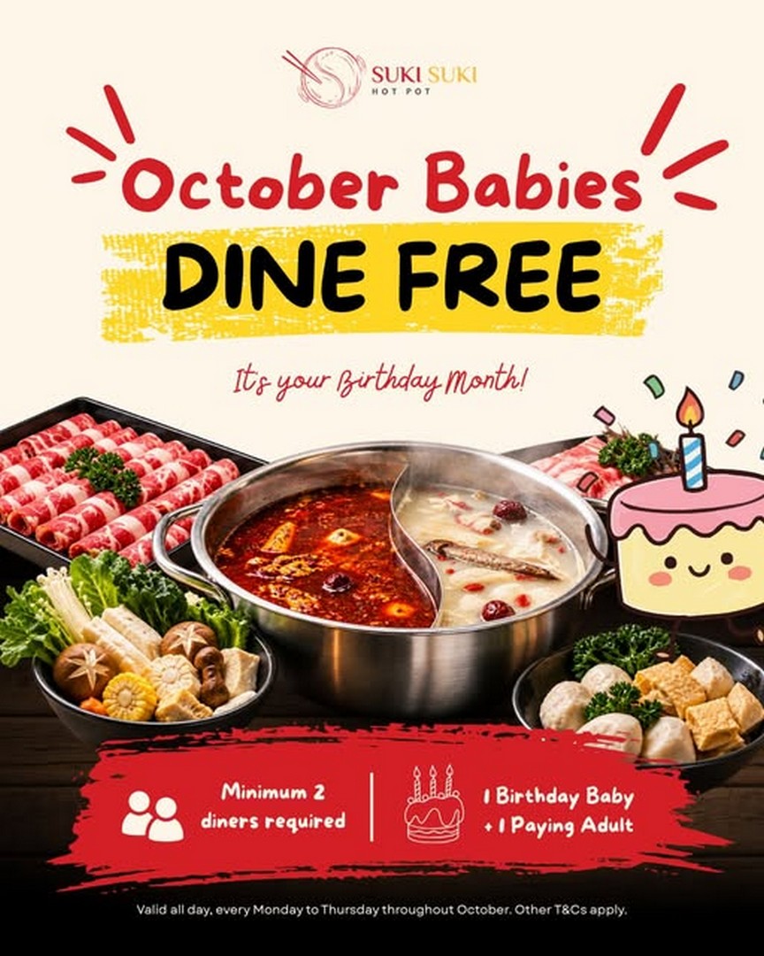 Suki-Suki-Hot-Pot-October-Birthday-Free-Buffet-Promotion 1 October 2026 onwards: Suki-Suki Hot Pot: October Birthday Free Buffet Promotion at HomeTeamNS Khatib
