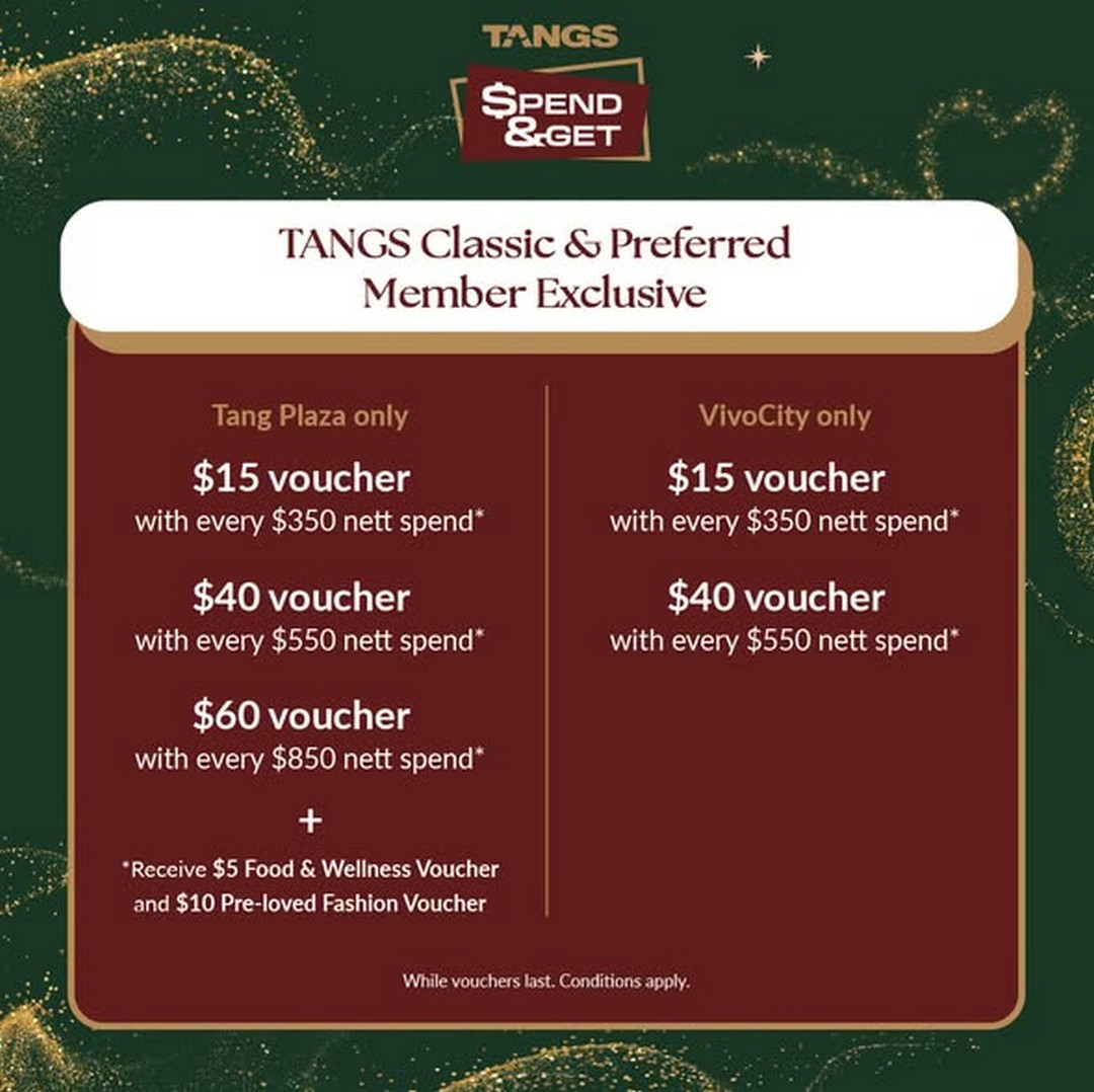 TANGS-Spend-Get-Promotion-in-Singapore-1 30 October–1 November 2026: TANGS Spend & Get Promotion in Singapore – Up to 50% Off, Member Rebates, Shopping Vouchers and Free Popcorn at Tang Plaza and VivoCity