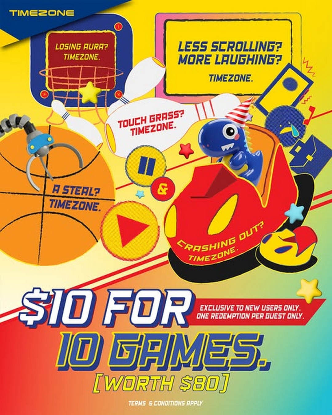Timezone-Singapore 2 October 2026 onwards: Timezone Singapore $10 for 10 Games Promotion – Pause, Play & Enjoy More Fun in Singapore
