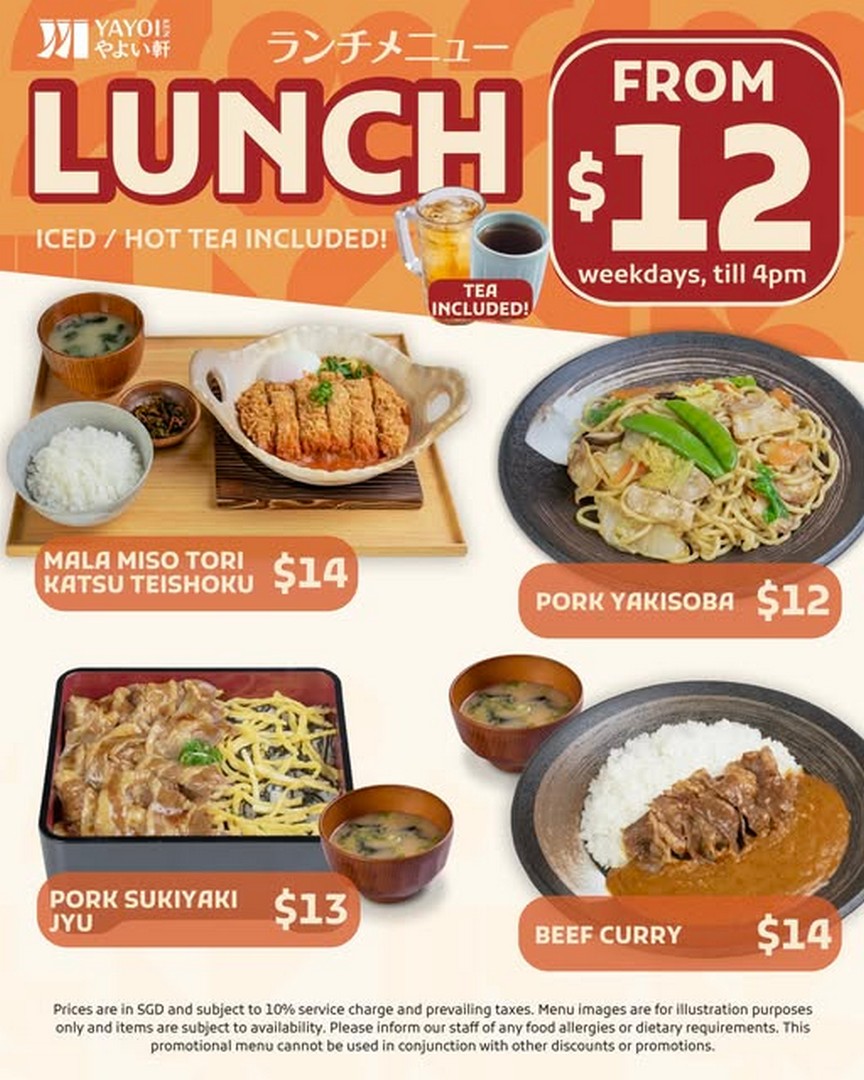 YAYOI-Singapore-Seasonal-Weekday-Lunch-Promotio 12 October 2026 onwards: YAYOI Singapore: Seasonal Weekday Lunch Promotion with Houjicha and Fresh Side Salad, Available at Selected Outlets