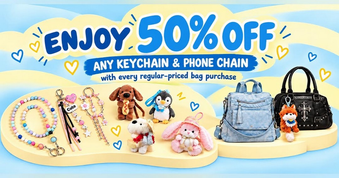 YISHION-Compass-One-Promotion 31 October 2026 Onwards: YISHION Compass One Promotion – Get 50% OFF Any Keychain or Phone Chain With Every Regular-Priced Bag Purchase